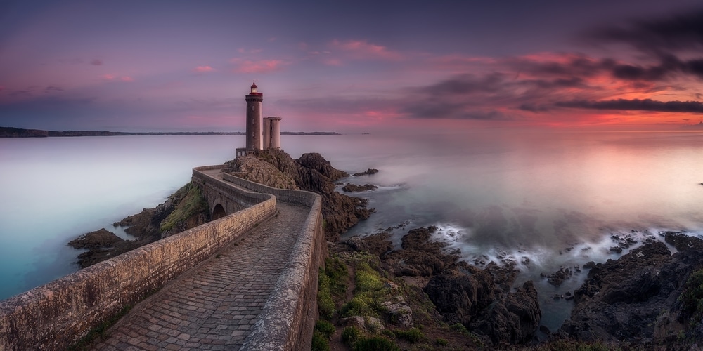 lighthouse in a magnificent sunset